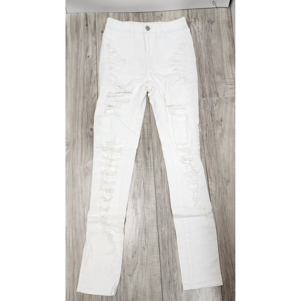 Crave Fame High Rise White Distressed Jeans Woman's Size 5